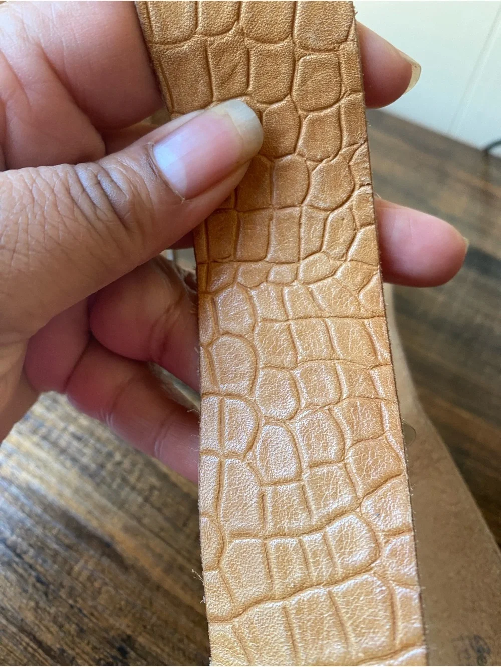 Vintage Textured Leather Belt,  26”